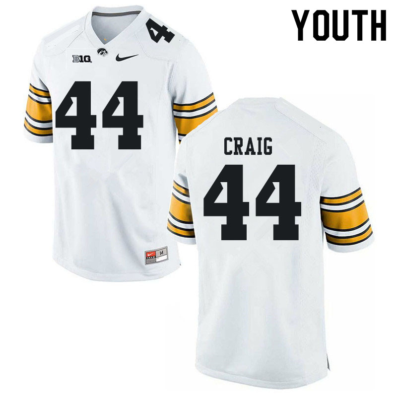 Youth #44 Deontae Craig Iowa Hawkeyes College Football Jerseys Sale-White - Click Image to Close